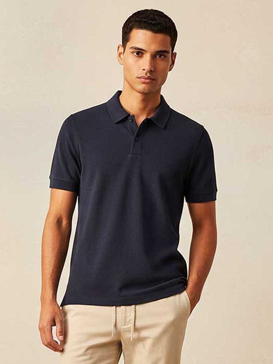 Short Sleeves Textured Polo T-Shirt