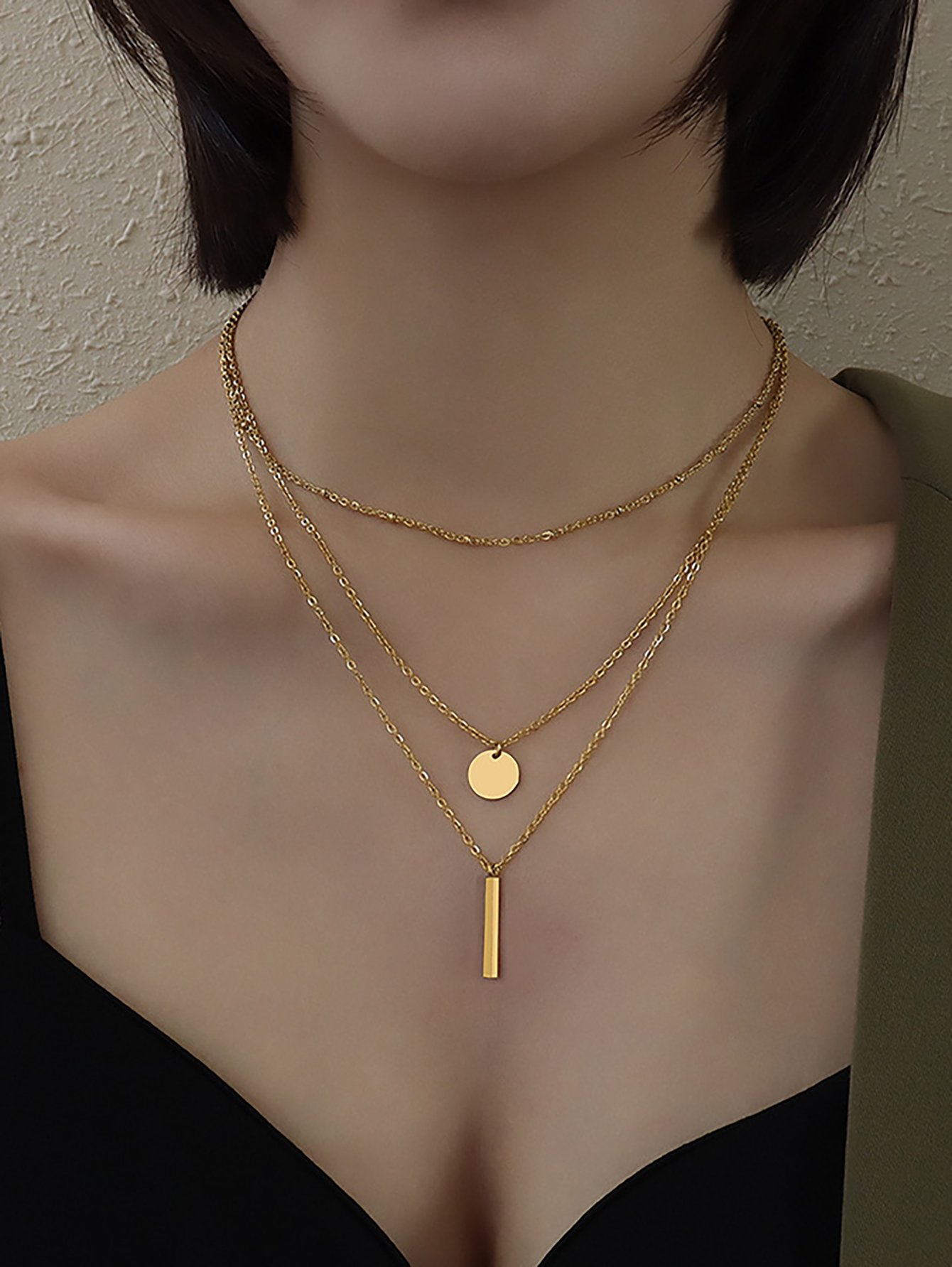 Gold Layered Necklace Set