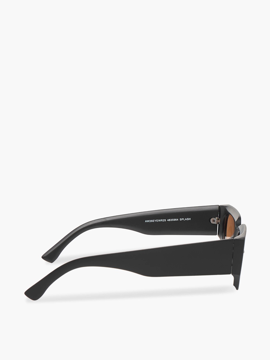 Men Rectangular Brown Lens Sunglasses