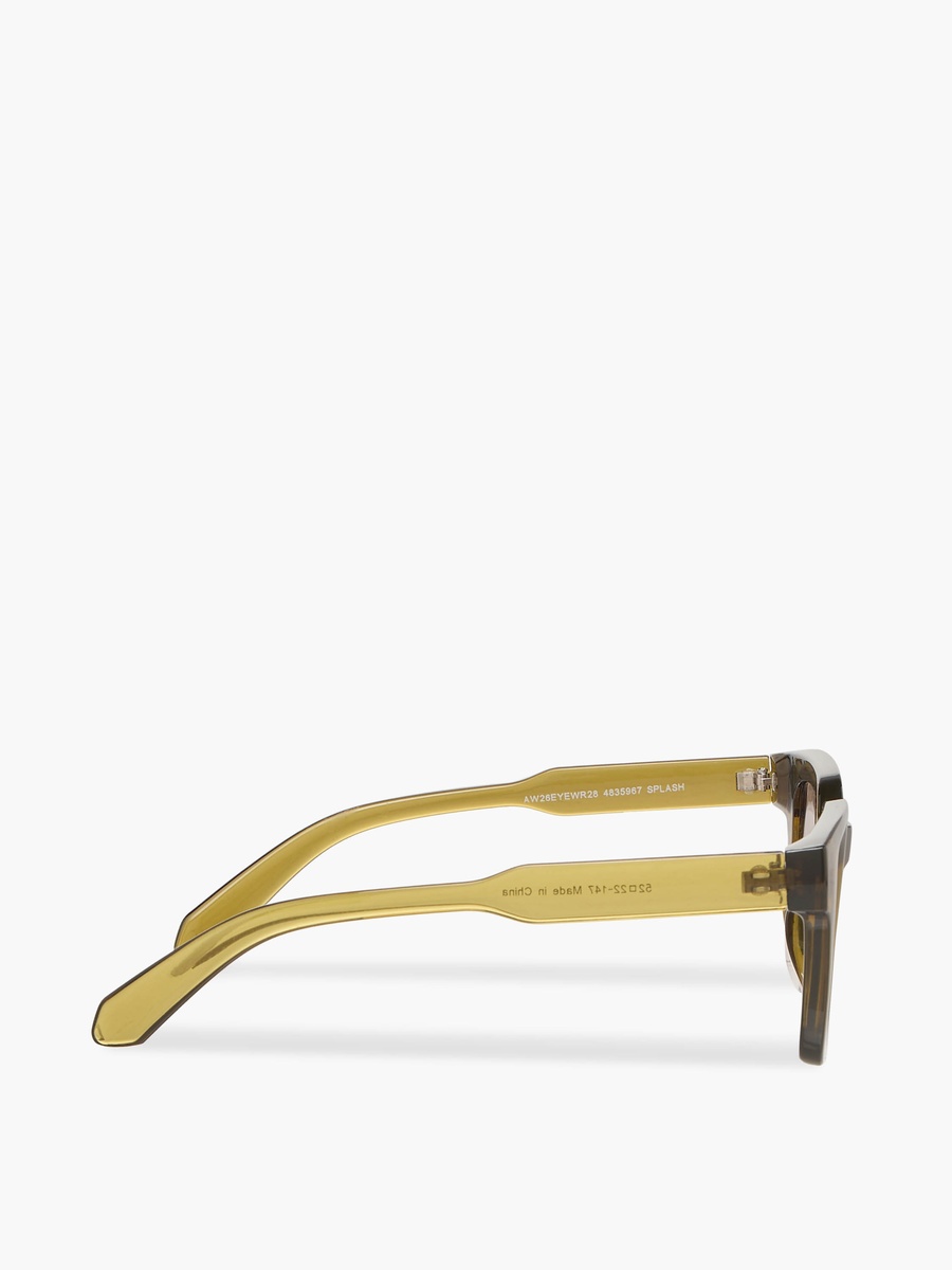 Men Square Brown Lens Sunglasses