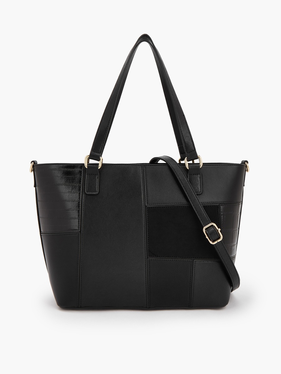 Panelled Tote Bag with Detachable Strap