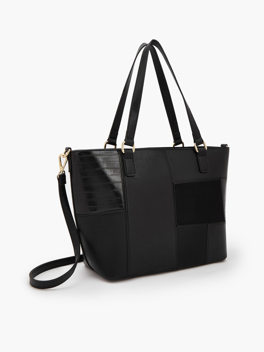 Panelled Tote Bag with Detachable Strap