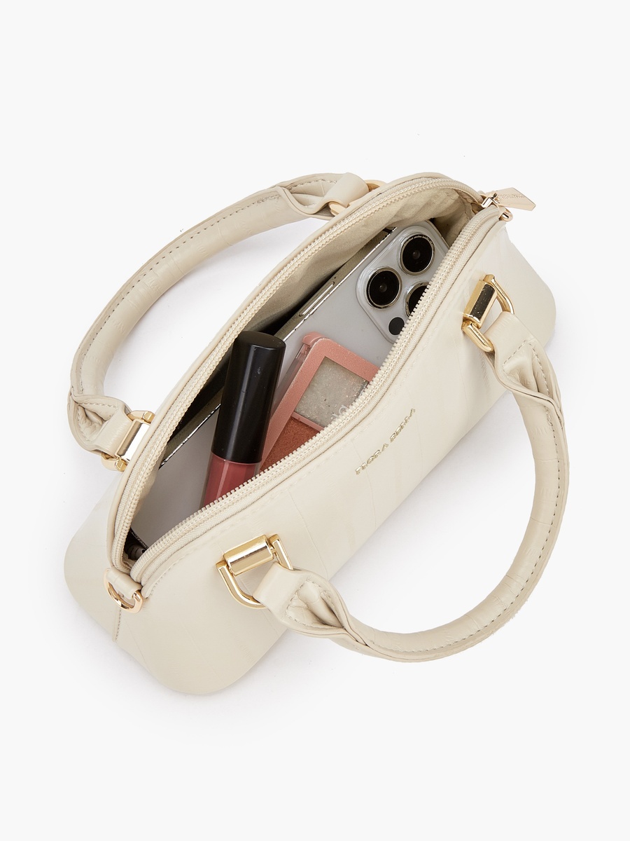 Textured Crossbody Bag with Detachable Strap