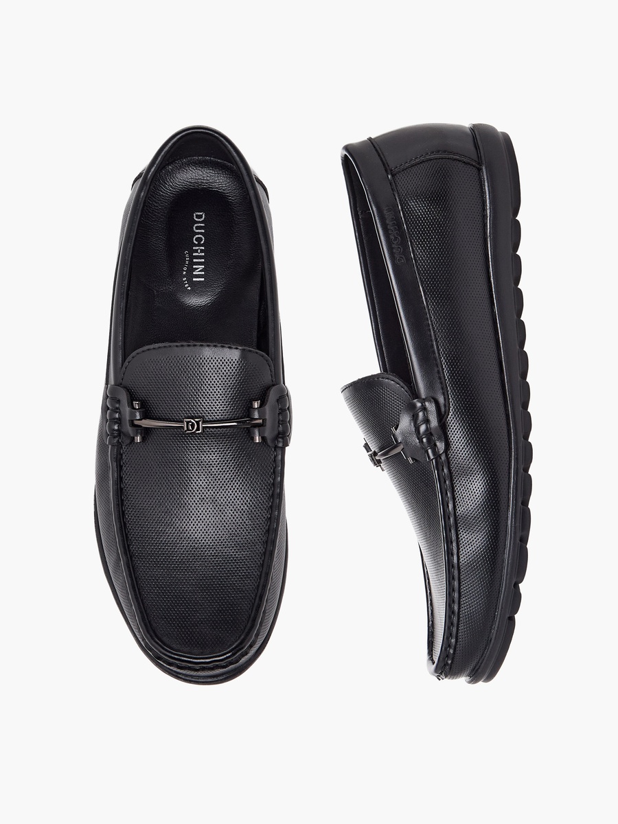 Men Textured Slip-On Loafers