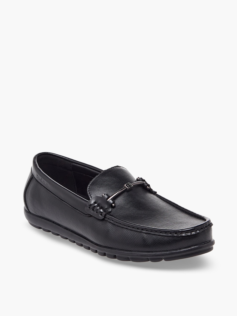 Men Textured Slip-On Loafers