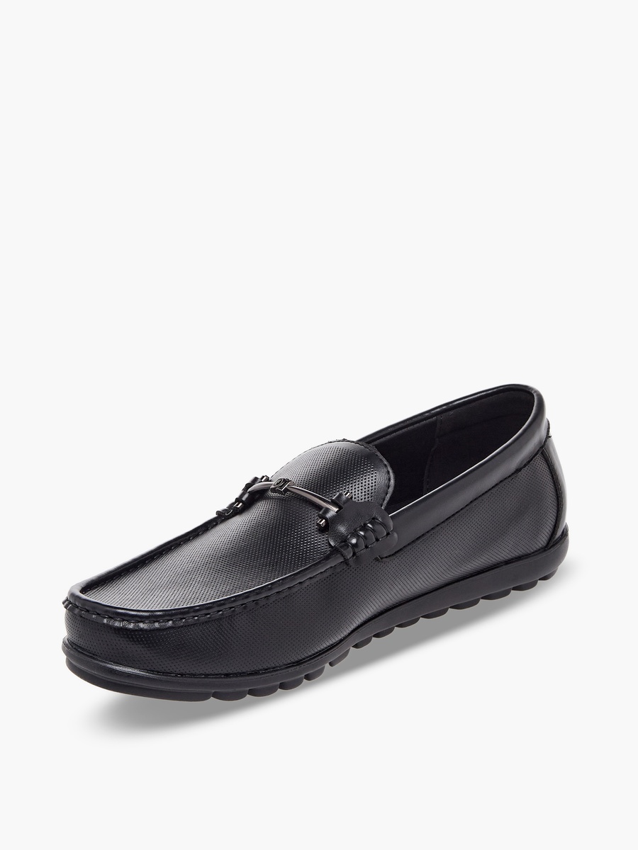 Men Textured Slip-On Loafers