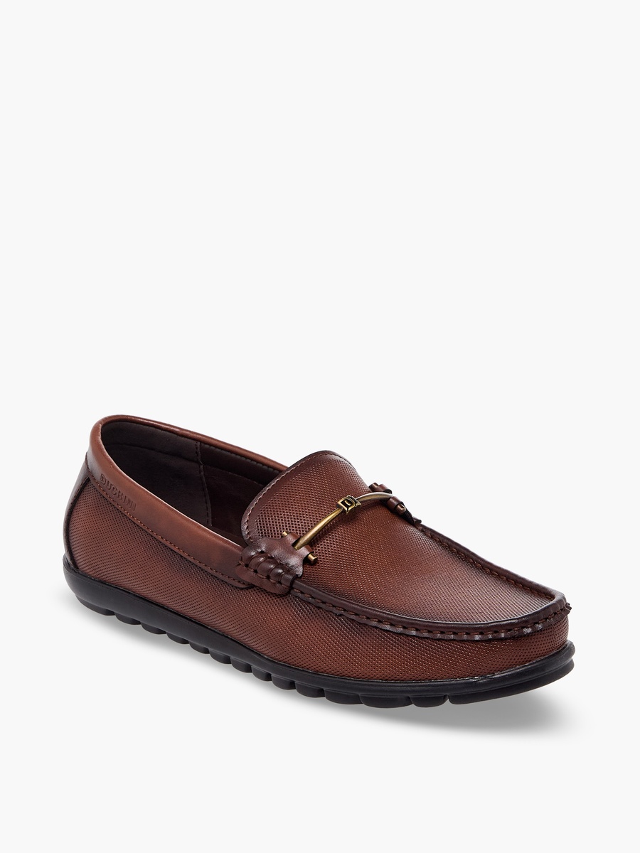 Men Textured Slip-On Loafers