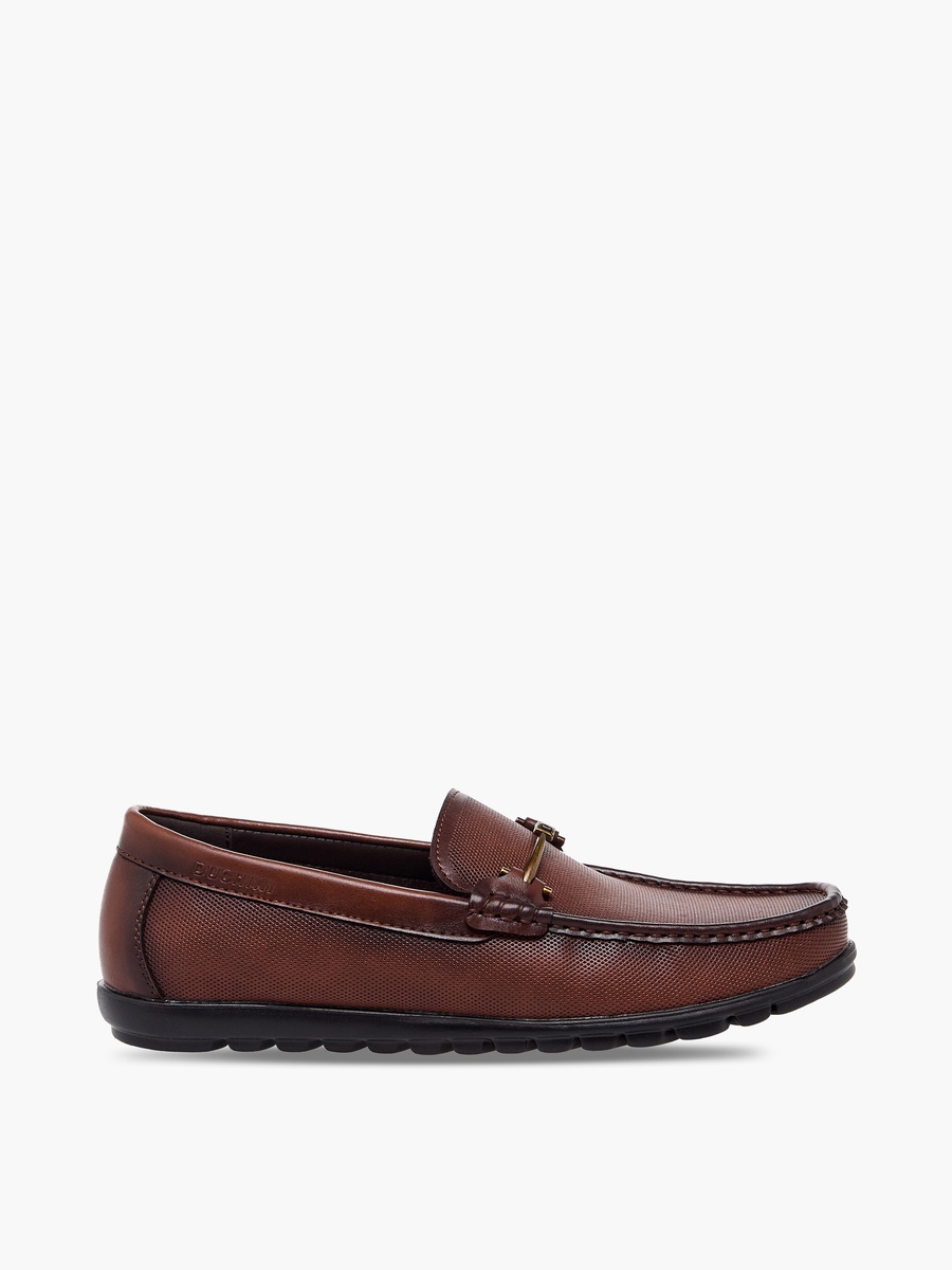 Men Textured Slip-On Loafers