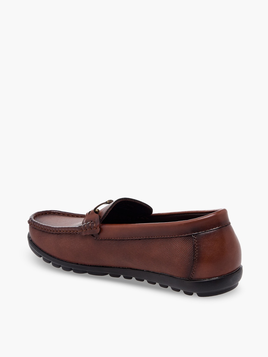 Men Textured Slip-On Loafers
