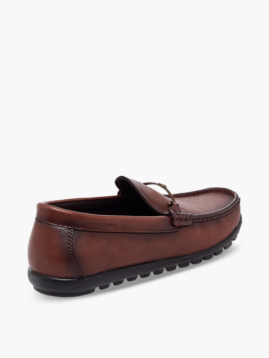 Men Textured Slip-On Loafers