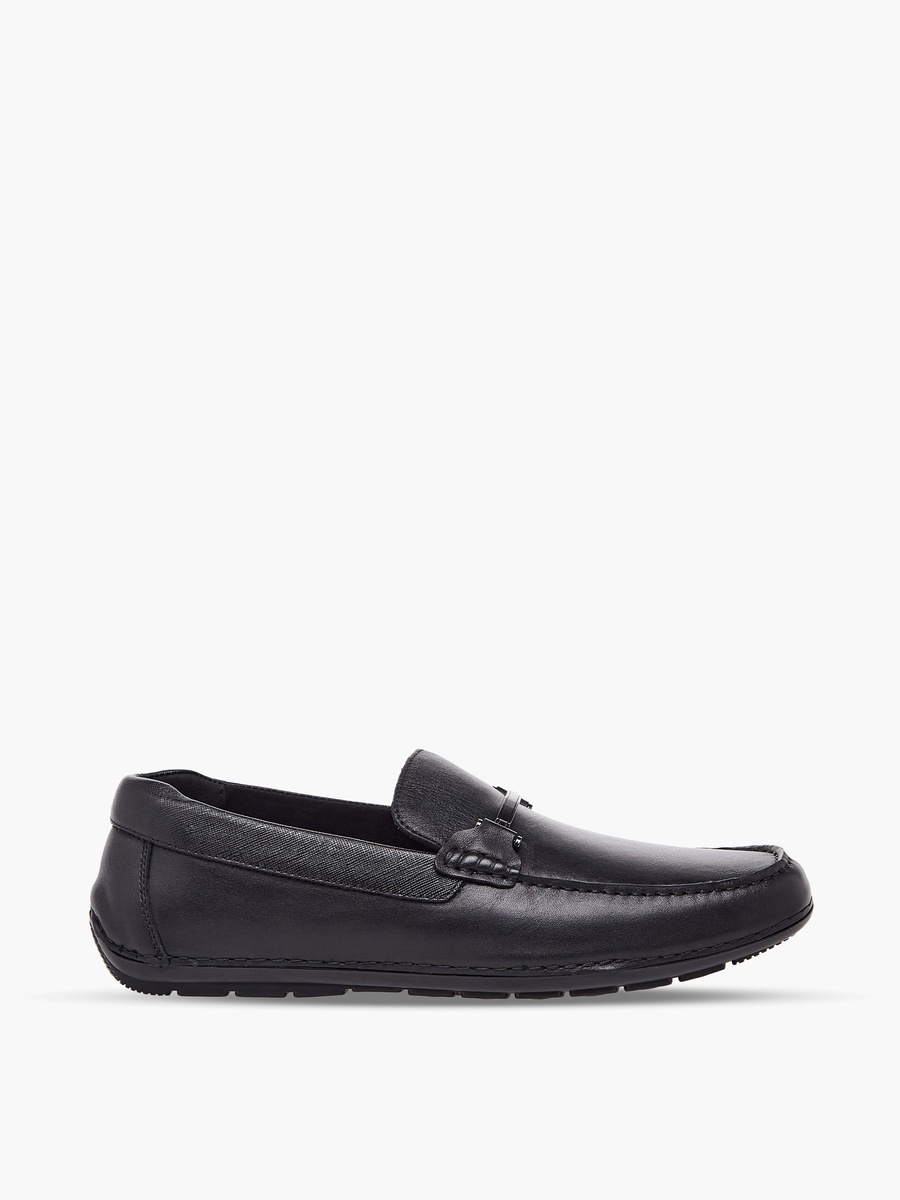 Men Horsebit Accent Leather Loafers