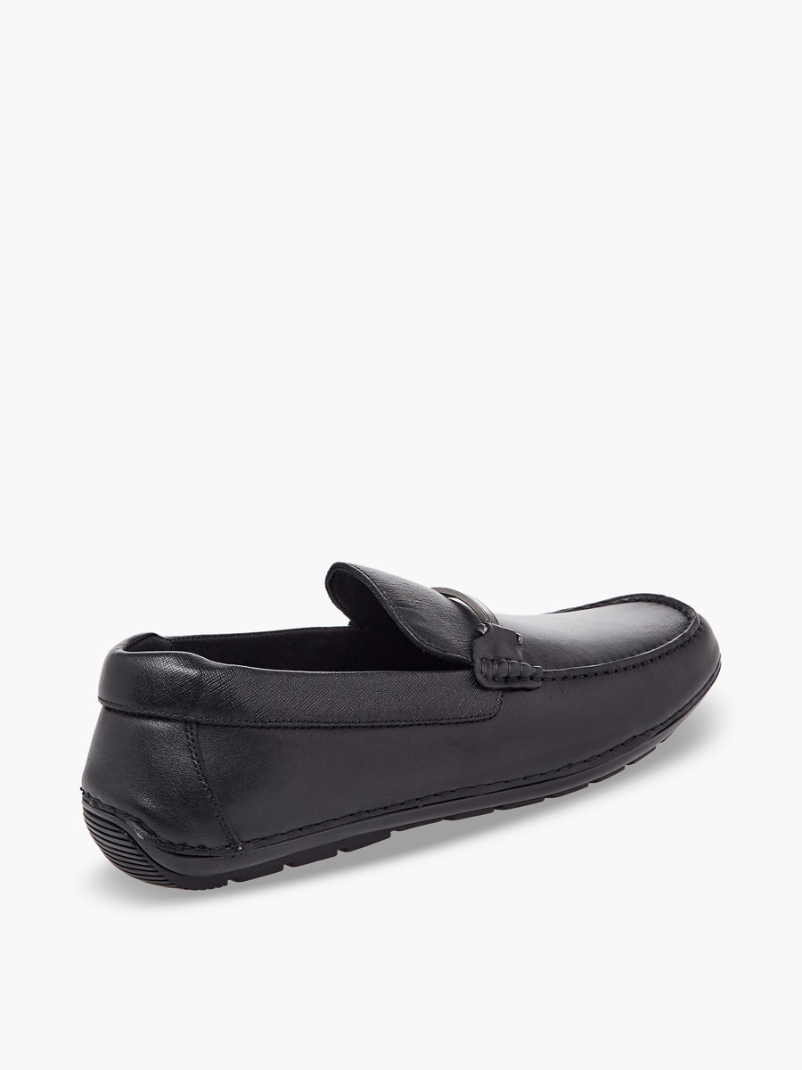 Men Horsebit Accent Leather Loafers