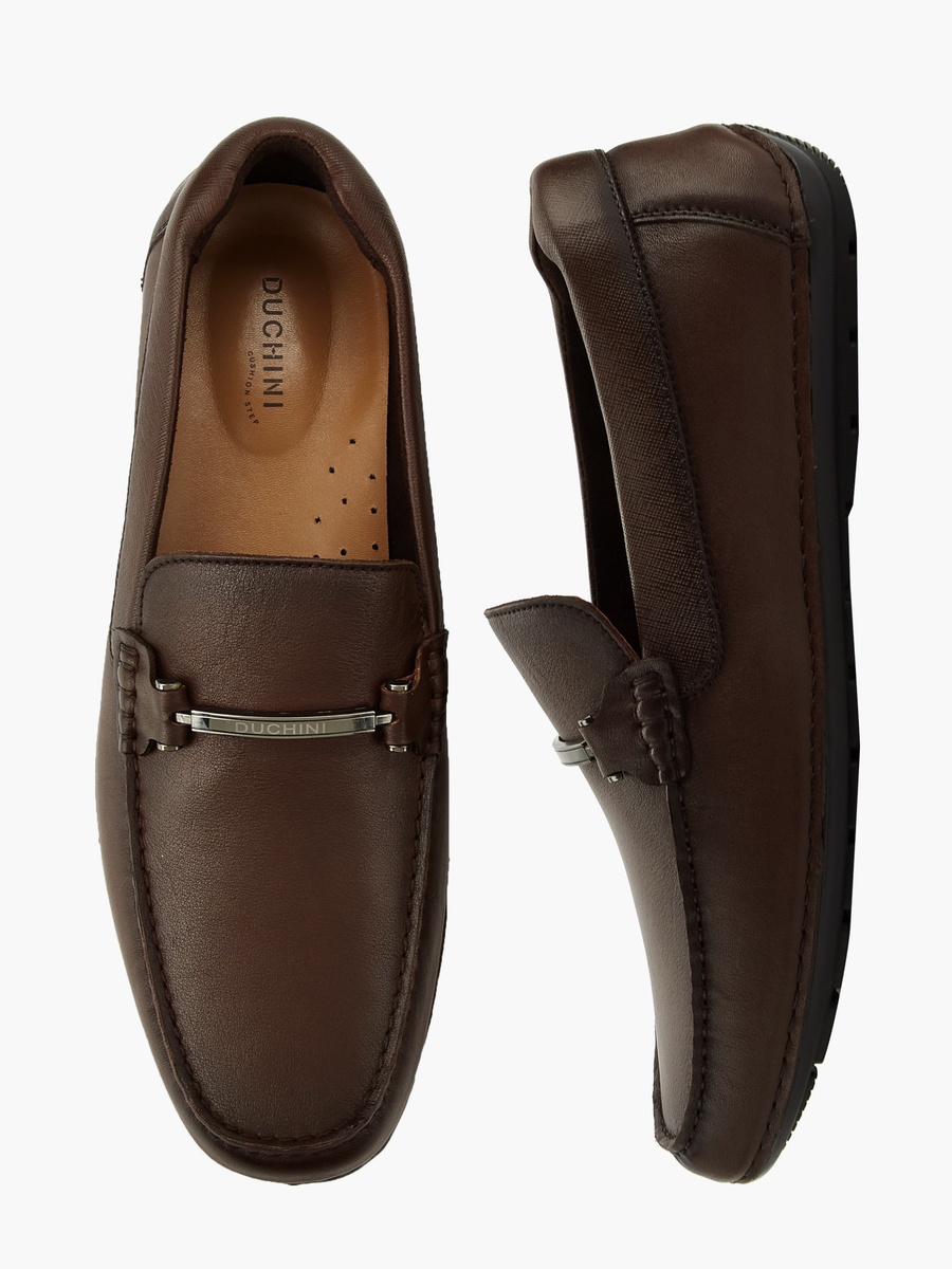 Men Horsebit Accent Leather Loafers