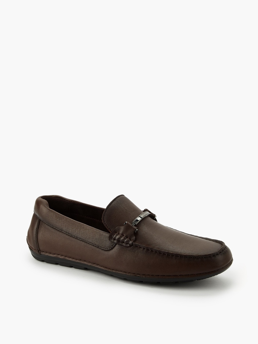 Men Horsebit Accent Leather Loafers