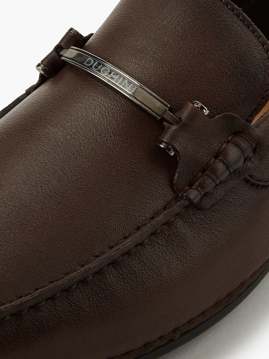 Men Horsebit Accent Leather Loafers