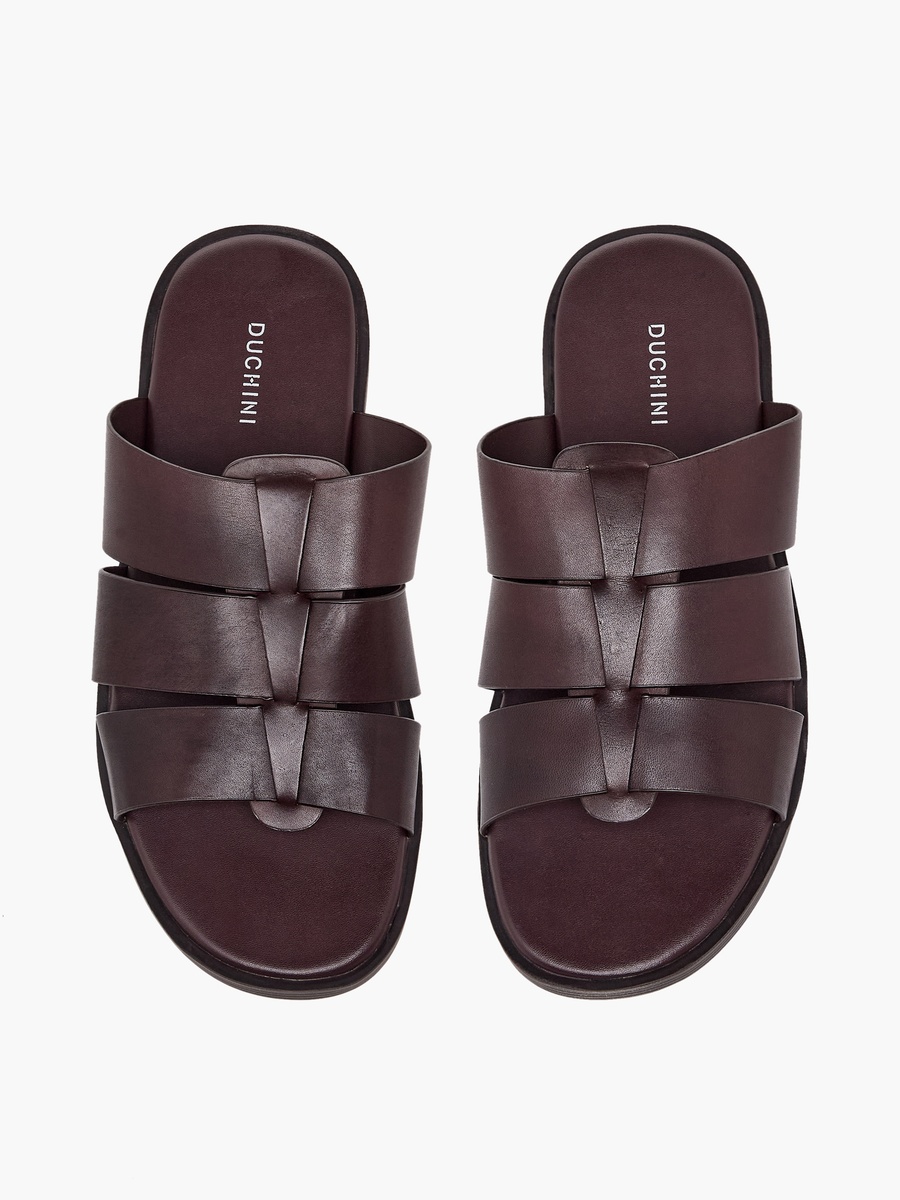Men Slip-On Leather Comfort Sandals
