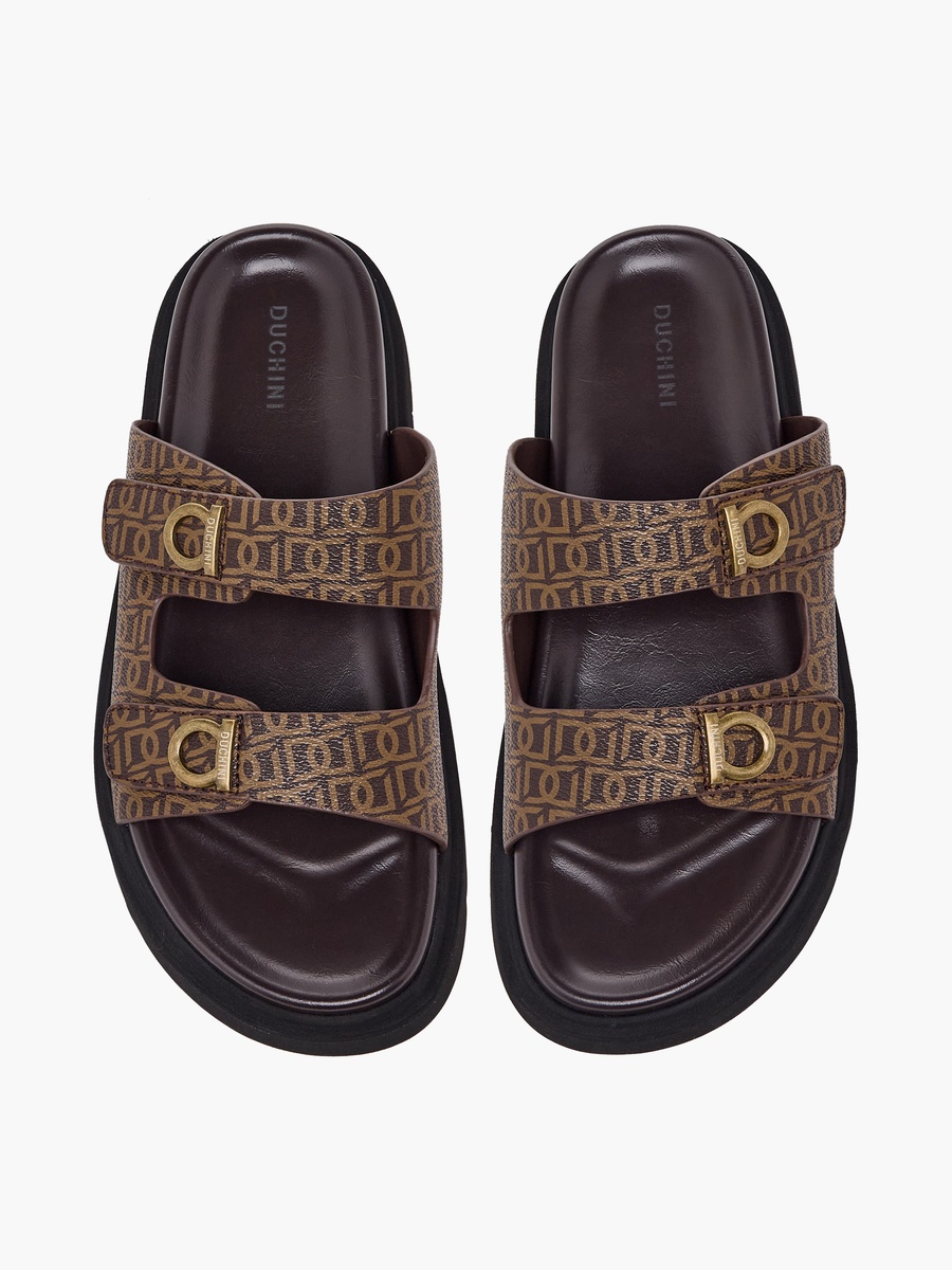Men Monogram Print Comfort Sandals