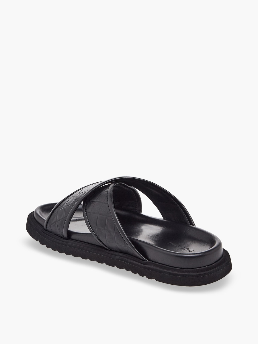 Men Quilted Criss-Cross Comfort Sandals
