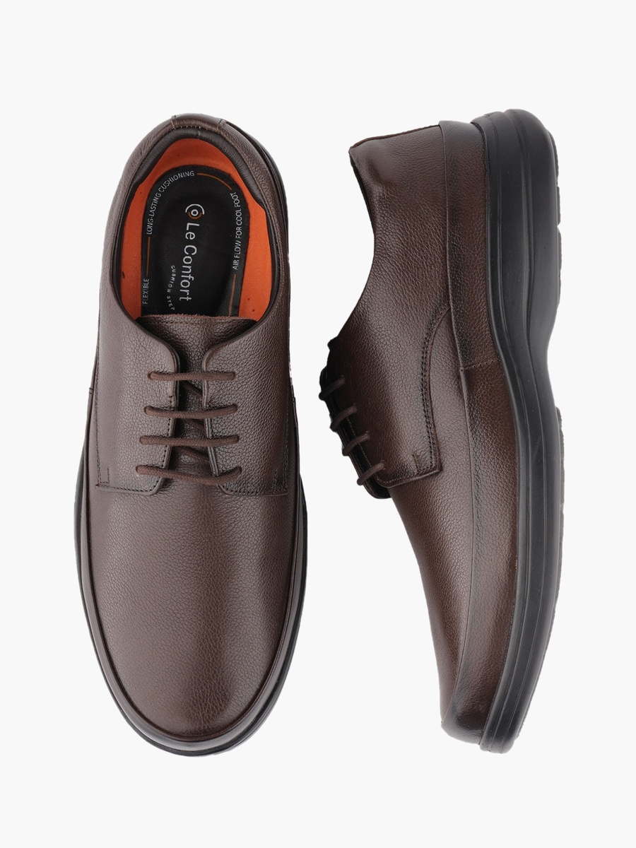 Men Genuine Leather Lace-Up Derby Shoes