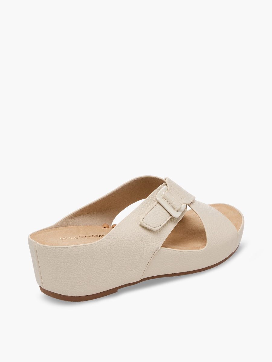 Women Textured Cross Strap Wedge Sandals