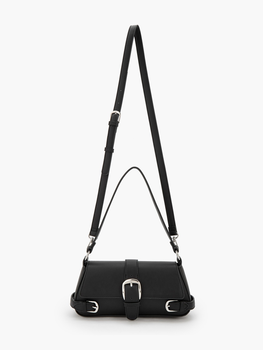 Buckle Detail Crossbody Bag with Button Closure