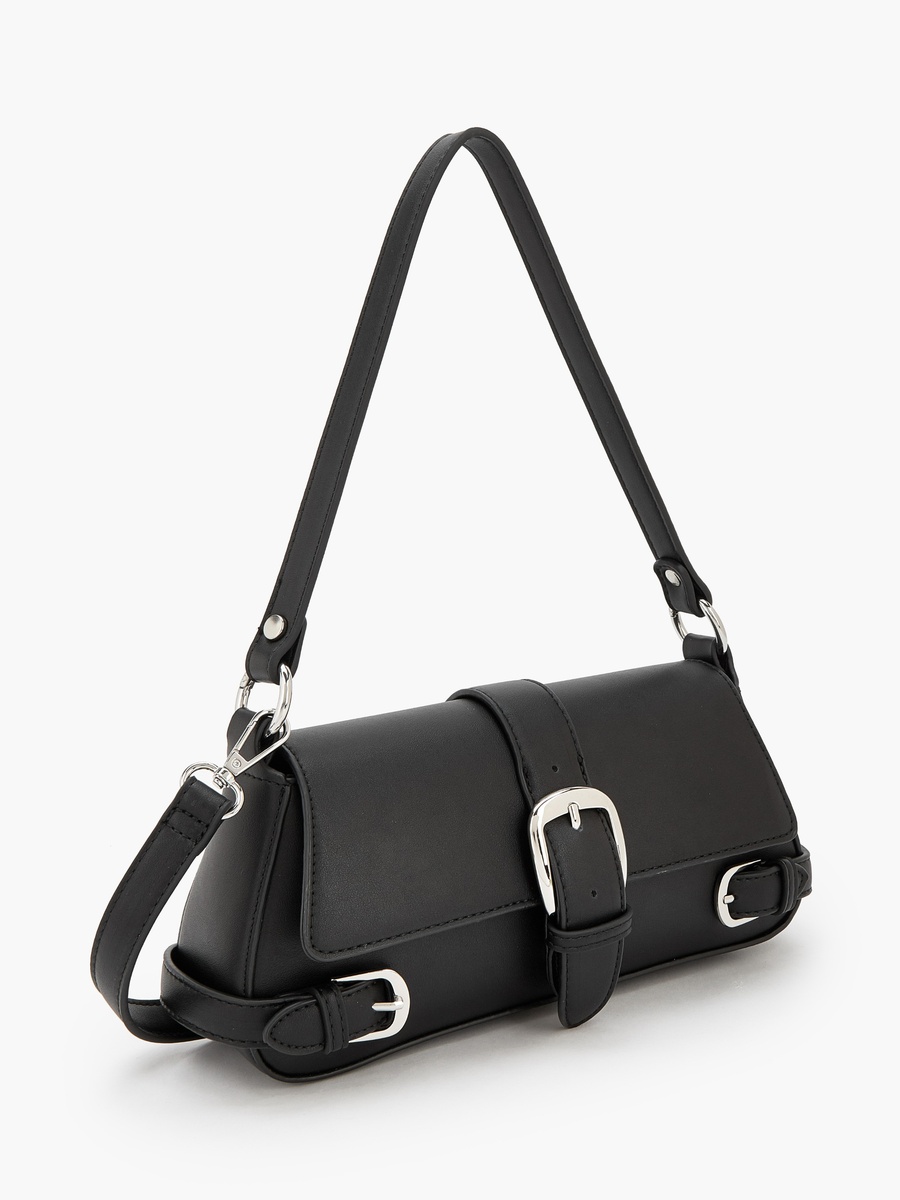 Buckle Detail Crossbody Bag with Button Closure