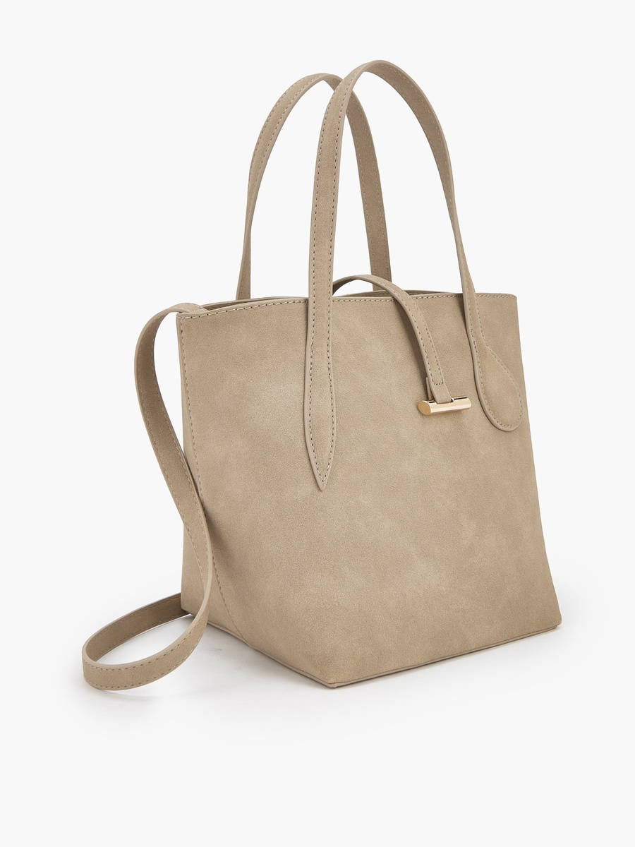 Textured Tote Bag with Double Handle