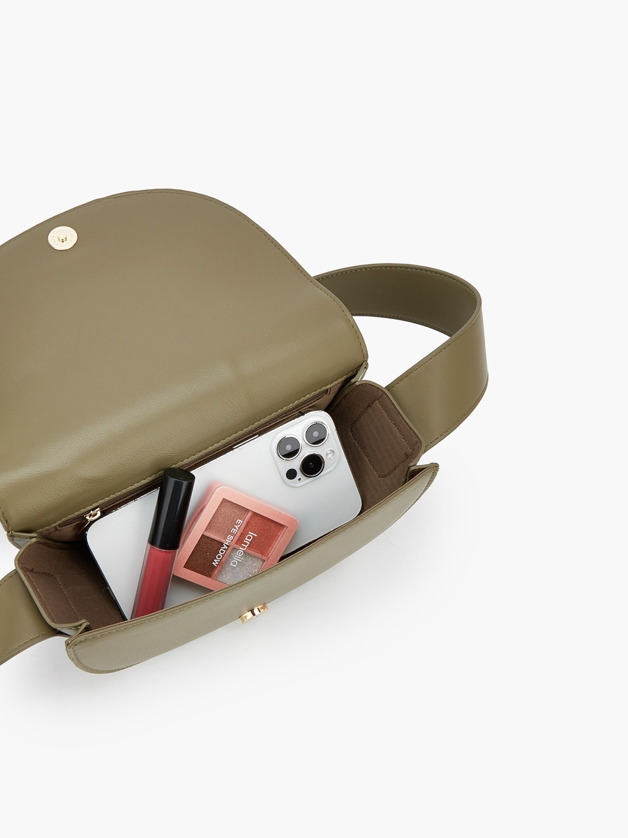 Textured Crossbody Bag with Zip Closure