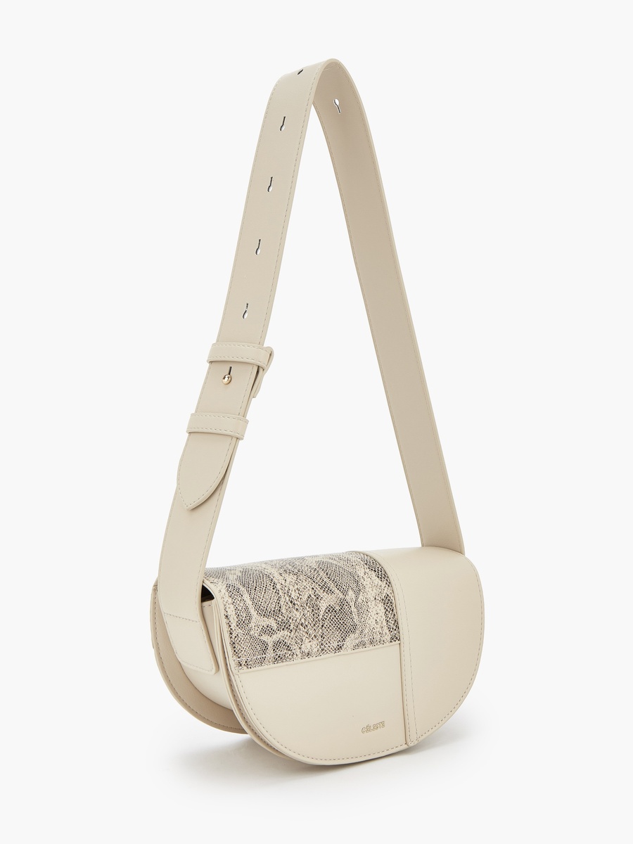 Animal Print Crossbody Bag with Button Closure