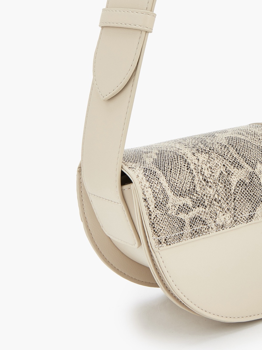 Animal Print Crossbody Bag with Button Closure