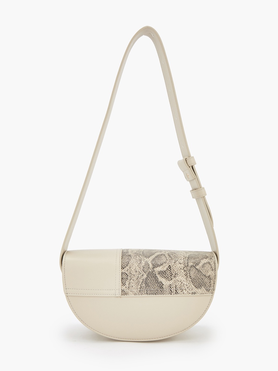 Animal Print Crossbody Bag with Button Closure