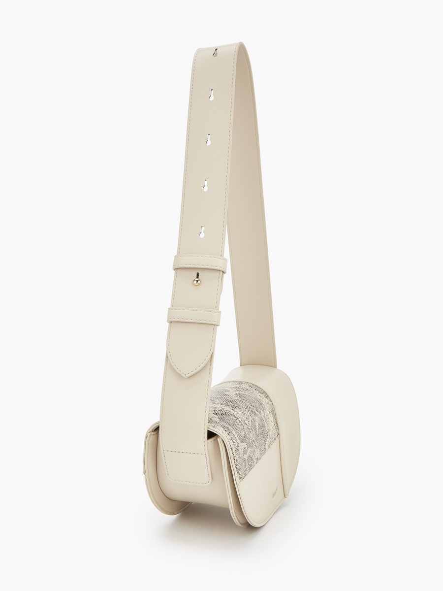 Animal Print Crossbody Bag with Button Closure