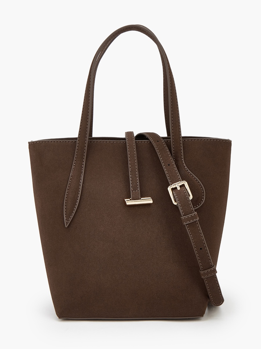 Textured Tote Bag with Detachable Strap