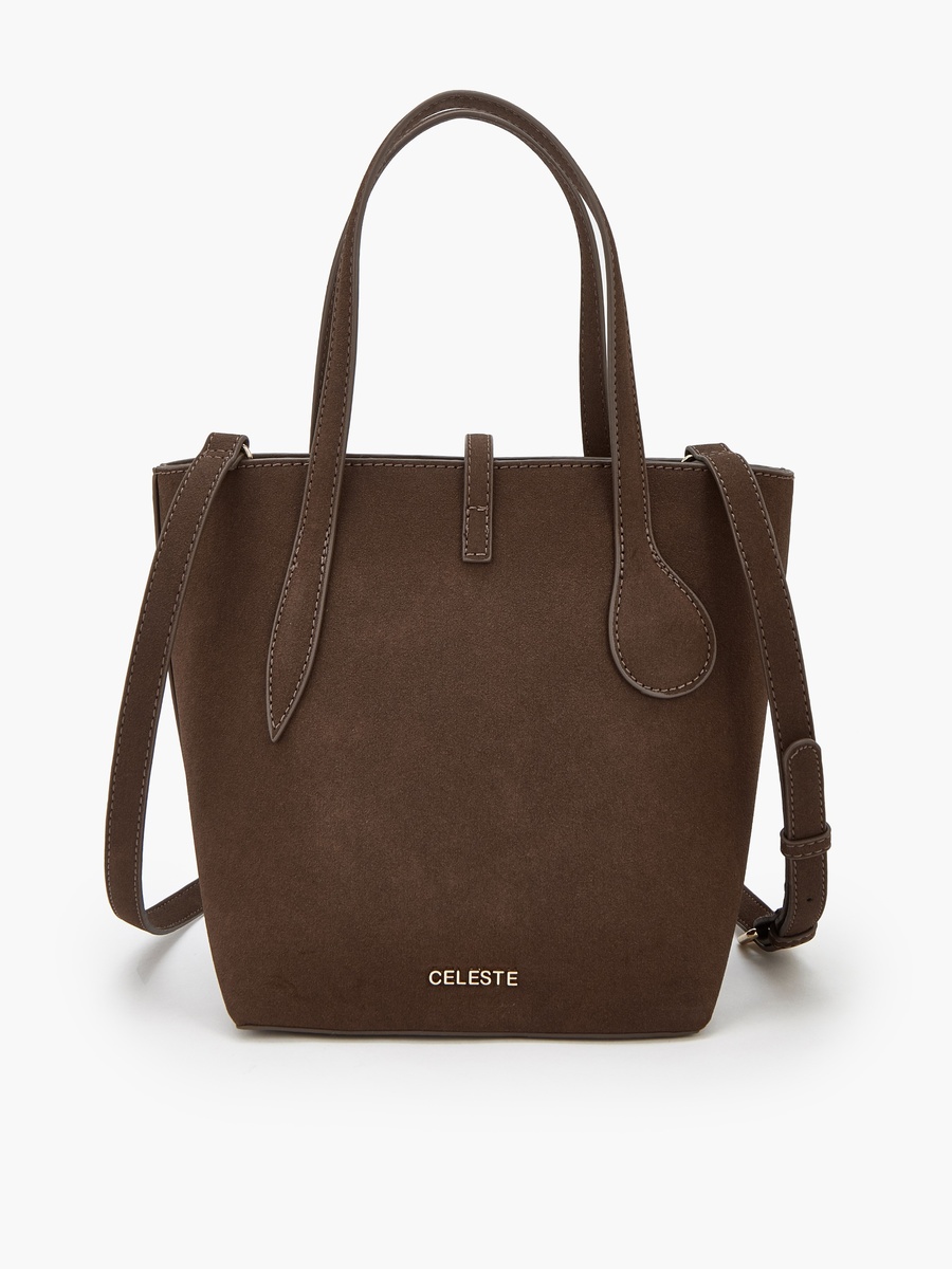 Textured Tote Bag with Detachable Strap