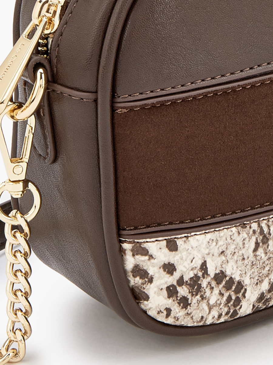 Animal Print Crossbody Bag with Zip Closure