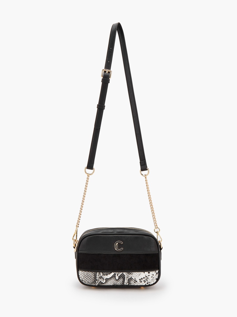 Animal Print Crossbody Bag with Zip Closure