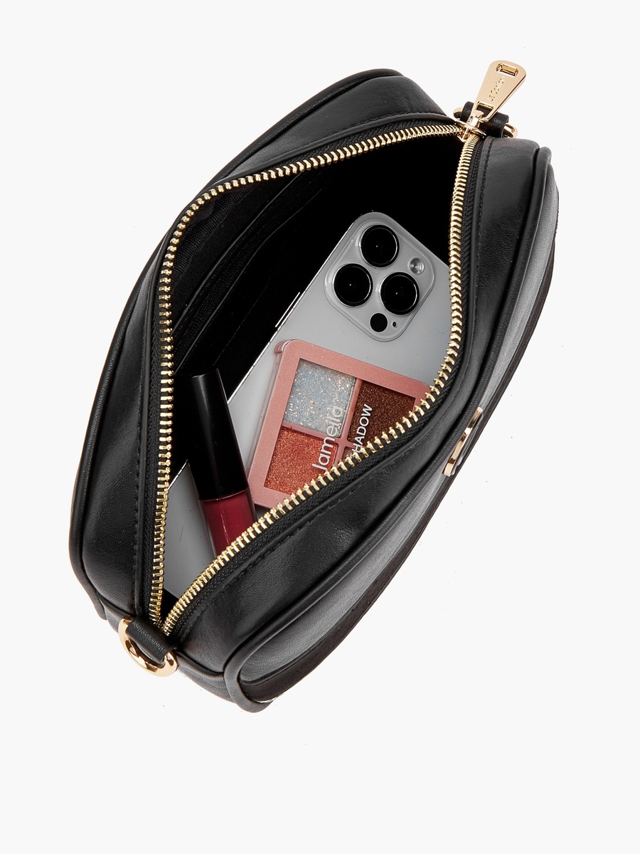 Animal Print Crossbody Bag with Zip Closure