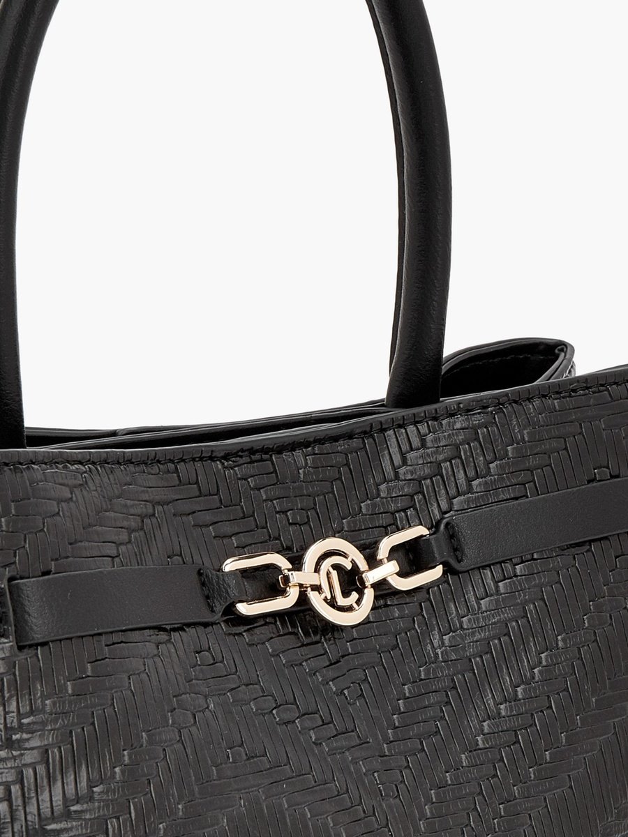 Textured Tote Bag with Magnetic Closure