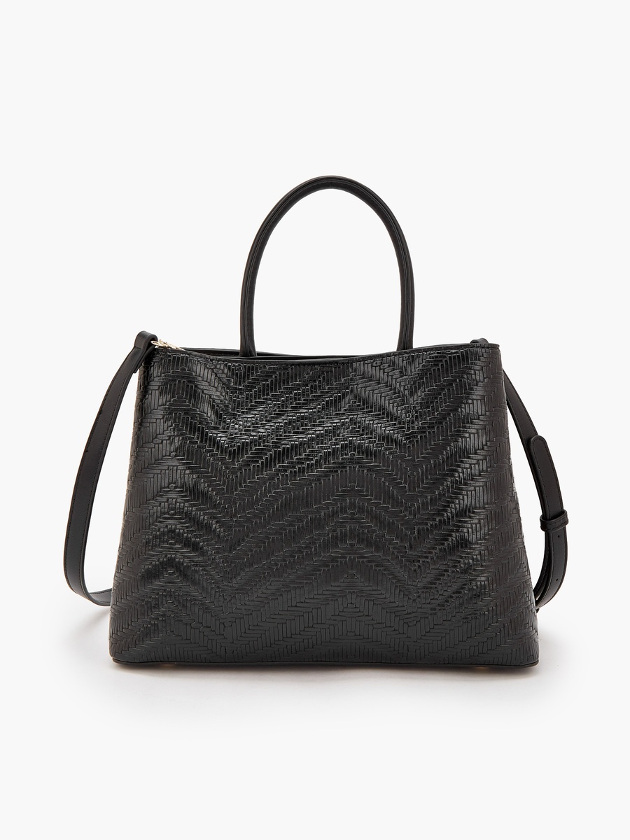 Textured Tote Bag with Magnetic Closure