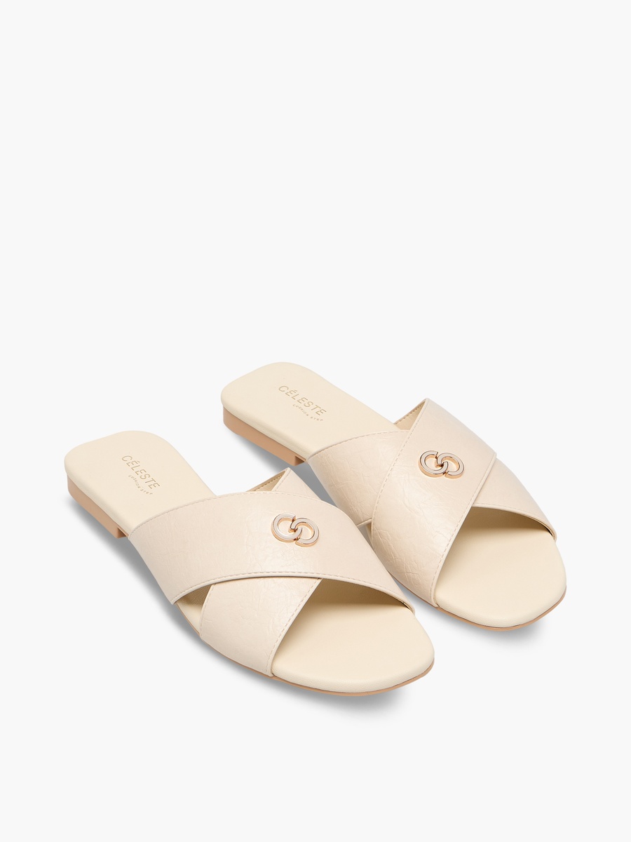 Women Cross Strap Slide Sandals