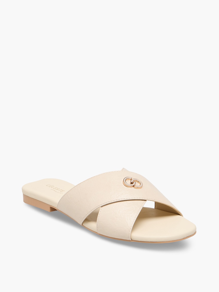 Women Cross Strap Slide Sandals