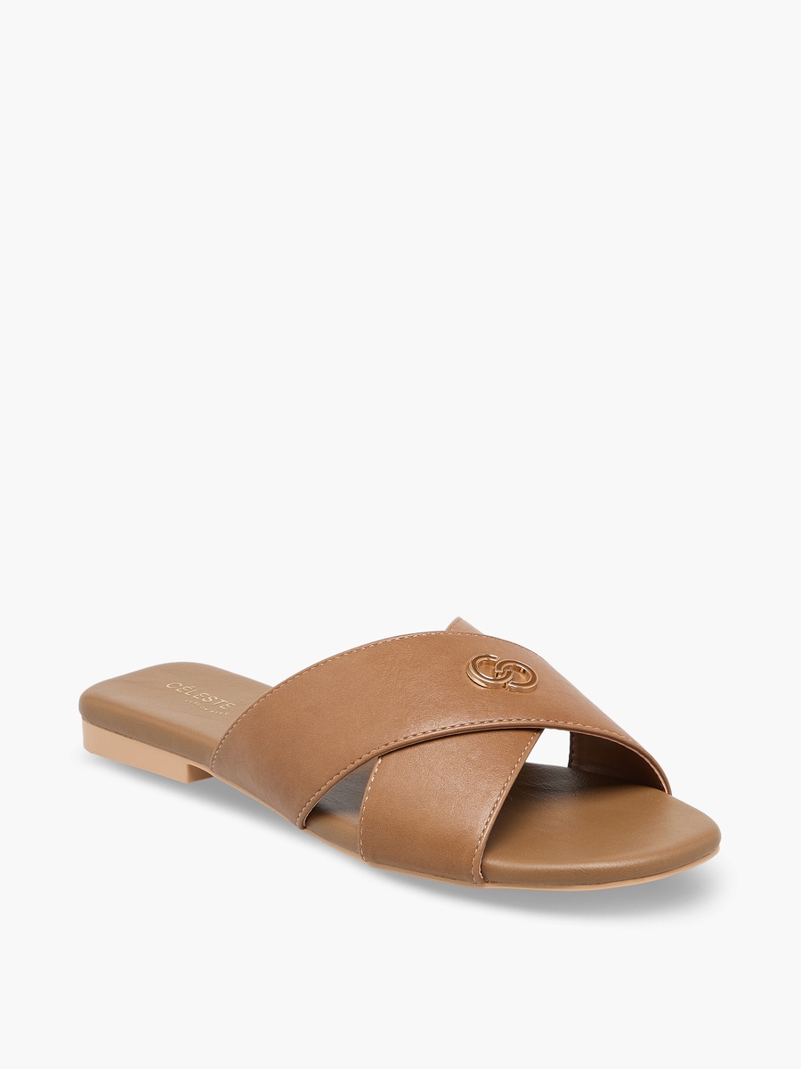 Women Cross Strap Slide Sandals