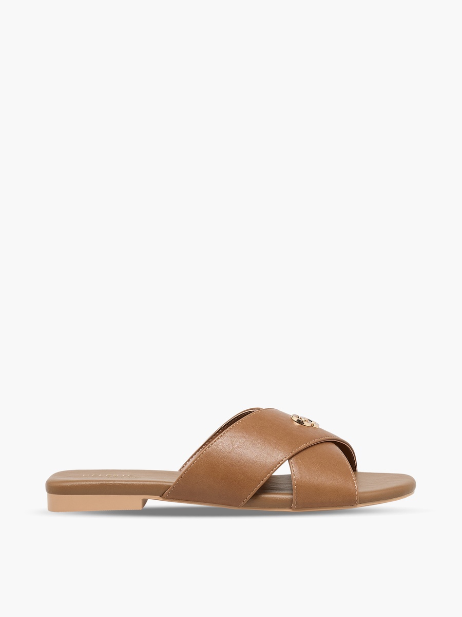 Women Cross Strap Slide Sandals