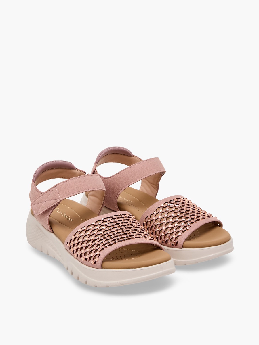Women Rhinestone Embellished Comfort Sandals
