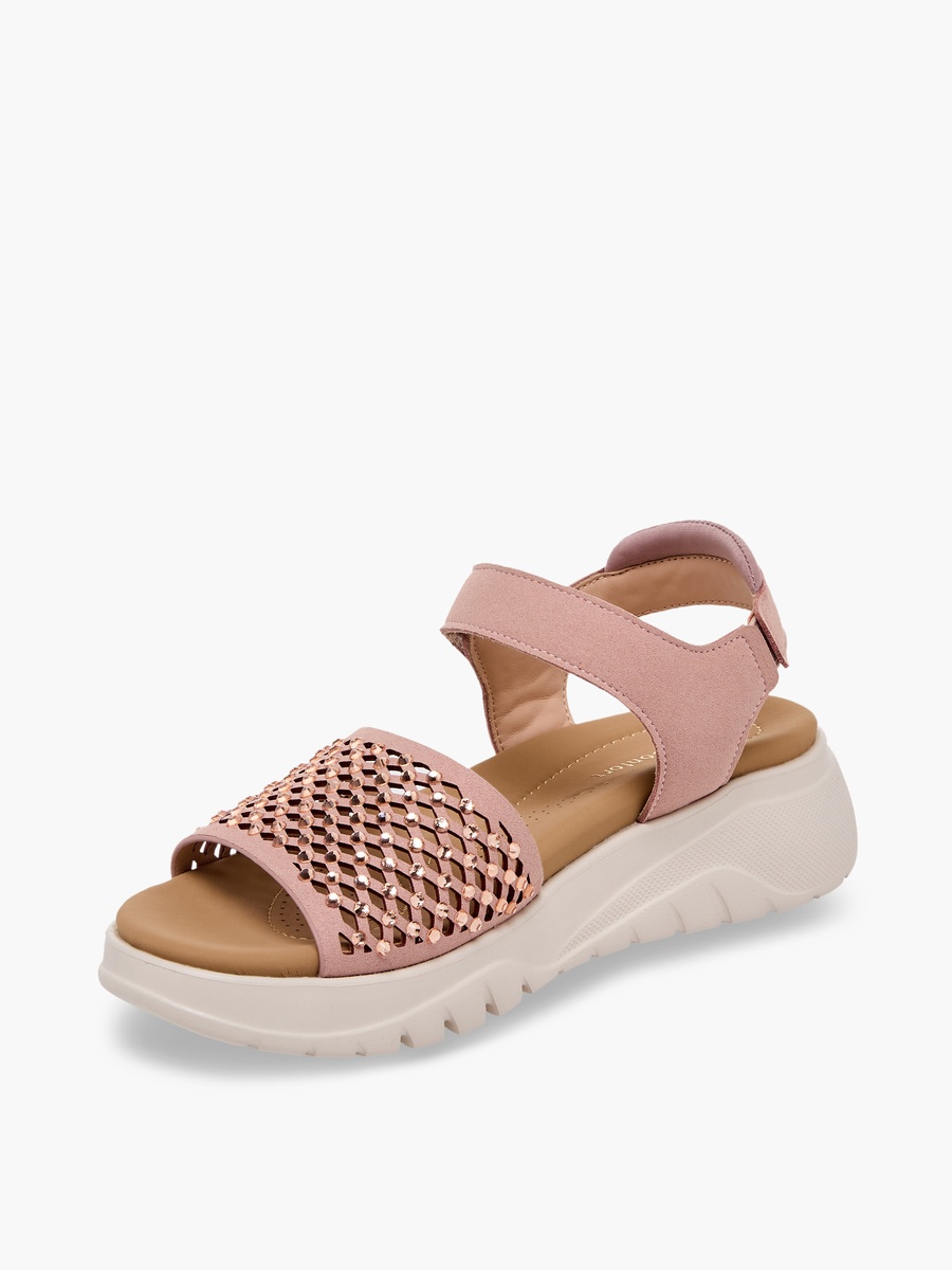 Women Rhinestone Embellished Comfort Sandals