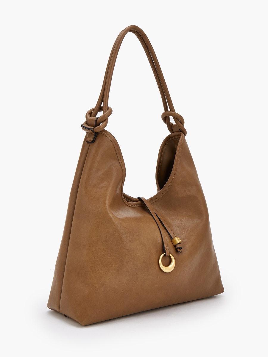 Solid Hobo Bag with Pouch