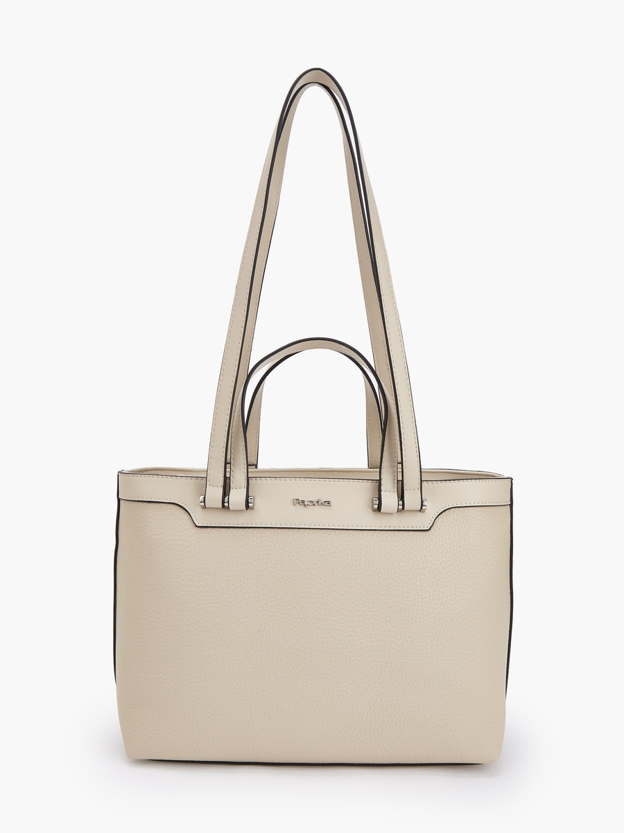 Textured Tote Bag with Double Handle