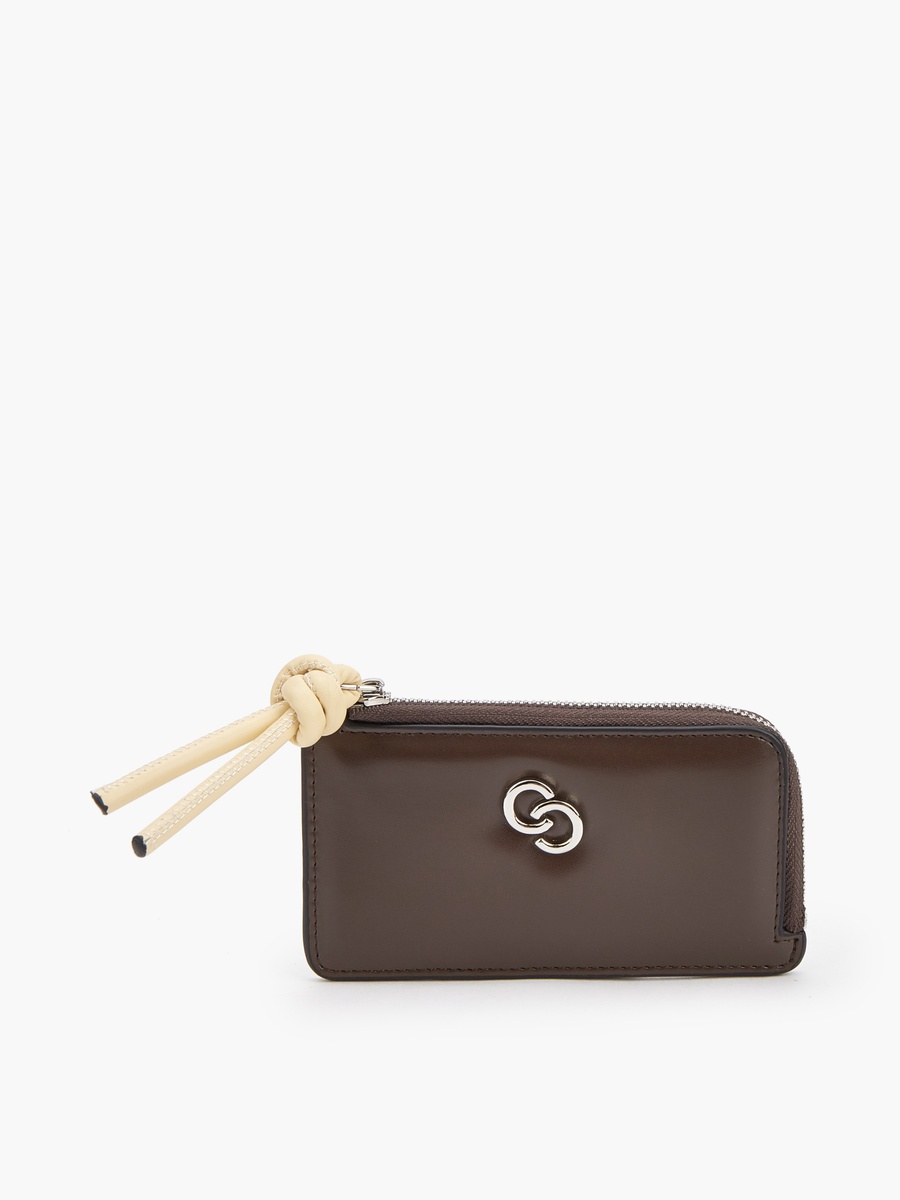 Logo Accent Wallet with Zip Closure
