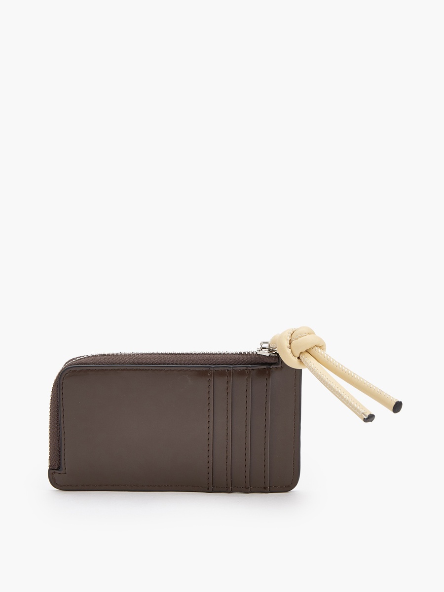 Logo Accent Wallet with Zip Closure