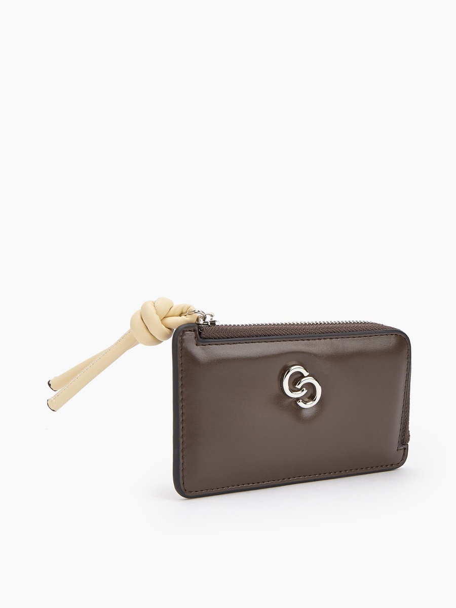 Logo Accent Wallet with Zip Closure